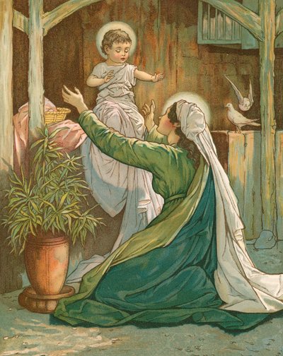 Mary playing with Jesus by John Lawson